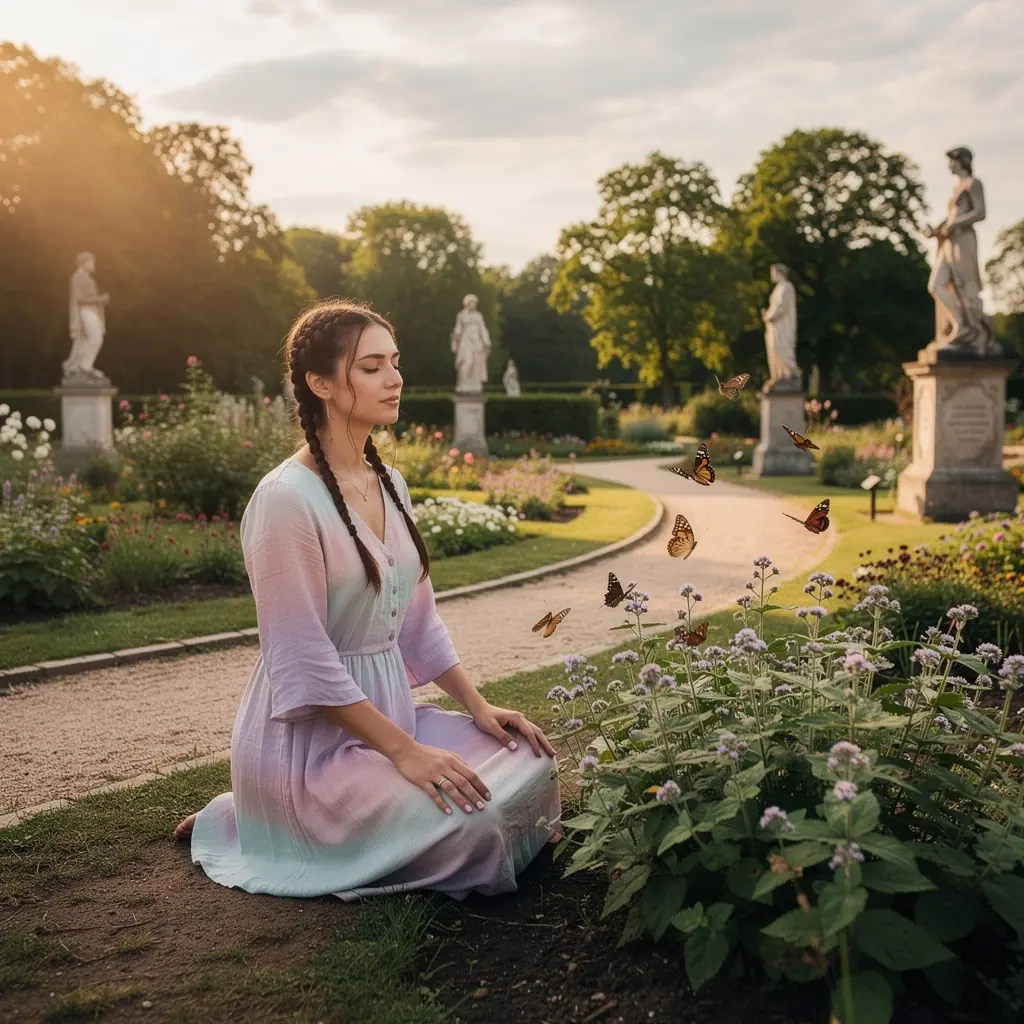 Moteriškos širdies arbatos puodelis su džiovintomis motinėlėmis