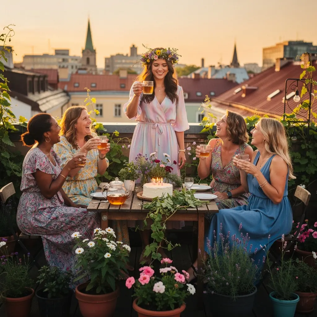 Moteriškos širdies arbatos puodelis su džiovintų motinėlės lapų šakelėmis