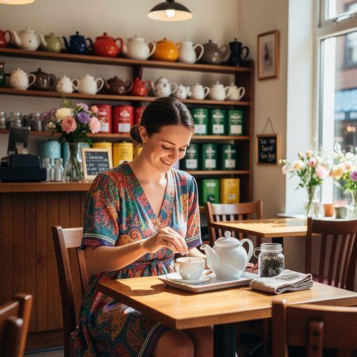 Puodelis karštos motinėlės arbatos su garuojančiu vandeniu ir citrinos griežinėliu.